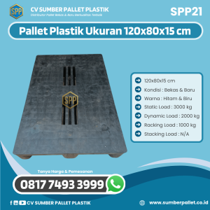 Pallet Plastik Bekas/Baru Ukuran 120x80x15 cm - SPP21