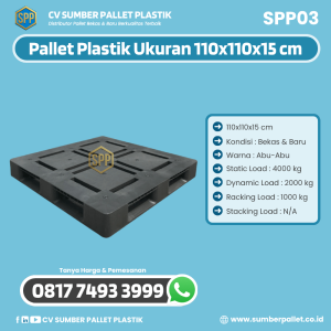 Pallet Plastik Bekas/Baru Ukuran 110x110x15 cm - SPP03