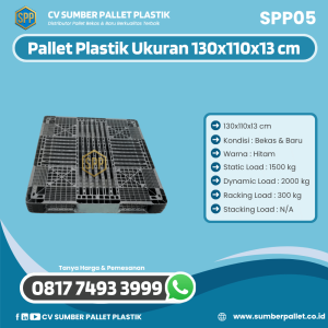 Pallet Plastik Bekas/Baru Ukuran 130x110x13 cm - SPP05