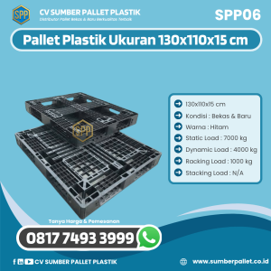 Pallet Plastik Bekas/Baru Ukuran 130x110x15 cm - SPP06