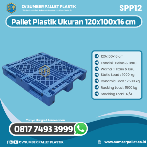 Pallet Plastik Bekas/Baru Ukuran 120x100x16 cm - SPP12