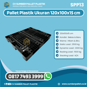 Pallet Plastik Bekas/Baru Ukuran 120x100x15 cm - SPP13
