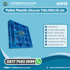 Pallet Plastik Bekas/Baru Ukuran 110x110x15 cm - SPP15