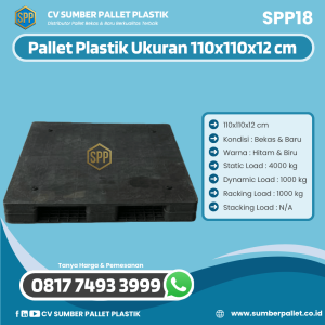 Pallet Plastik Bekas/Baru Ukuran 110x110x12 cm - SPP18