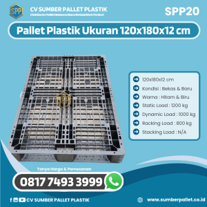 Pallet Plastik Bekas/Baru Ukuran 120x80x12 cm - SPP20