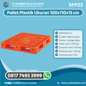 Pallet Plastik Bekas/Baru Ukuran 100x110x15 cm - SPP23