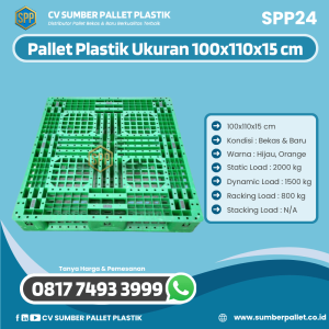 Pallet Plastik Bekas/Baru Ukuran 100x110x15 cm - SPP24