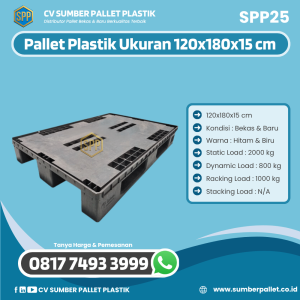Pallet Plastik Bekas/Baru Ukuran 120x80x15 cm - SPP25
