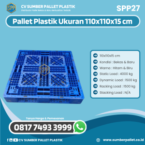 Pallet Plastik Bekas/Baru Ukuran 110x110x15 cm - SPP27