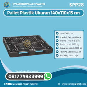 Pallet Plastik Bekas/Baru Ukuran 140x110x15 cm - SPP28