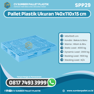 Pallet Plastik Bekas/Baru Ukuran 140x110x15 cm - SPP29