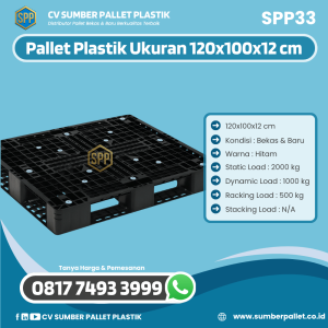 Pallet Plastik Bekas/Baru Ukuran 120x100x12 cm - SPP33