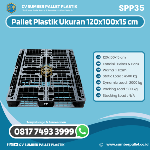 Pallet Plastik Bekas/Baru Ukuran 120x100x15 cm - SPP35