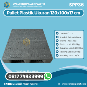 Pallet Plastik Bekas/Baru Ukuran 120x100x17 cm - SPP36