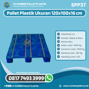 Pallet Plastik Bekas/Baru Ukuran 120x100x16 cm - SPP37