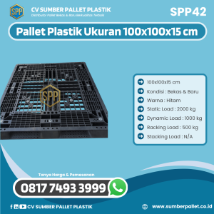 Pallet Plastik Bekas/Baru Ukuran 100x100x15 cm - SPP42