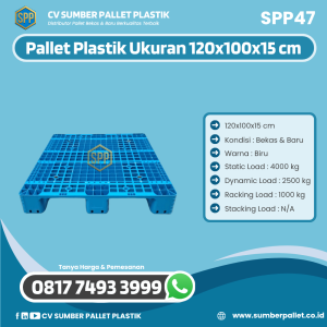 Pallet Plastik Bekas/Baru Ukuran 120x100x15 cm - SPP47