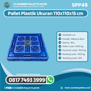 Pallet Plastik Bekas/Baru Ukuran 110x110x15 cm - SPP48