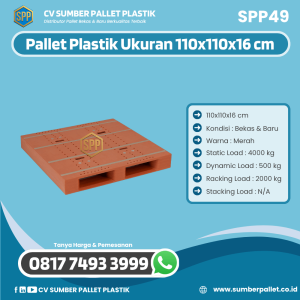 Pallet Plastik Bekas/Baru Ukuran 110x110x15 cm - SPP49