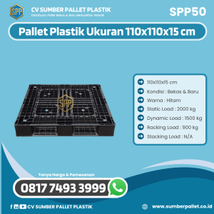 Pallet Plastik Bekas/Baru Ukuran 110x110x15 cm - SPP50