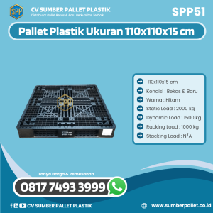 Pallet Plastik Bekas/Baru Ukuran 110x110x15 cm - SPP51