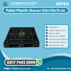 Pallet Plastik Bekas/Baru Ukuran 120x110x15 cm - SPP54