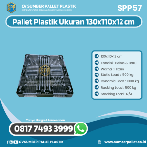 Pallet Plastik Bekas/Baru Ukuran 130x110x12 cm - SPP57