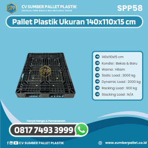 Pallet Plastik Bekas/Baru Ukuran 140x110x15 cm - SPP58
