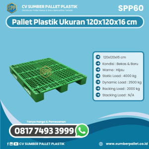 Pallet Plastik Bekas/Baru Ukuran 120x120x16 cm - SPP60