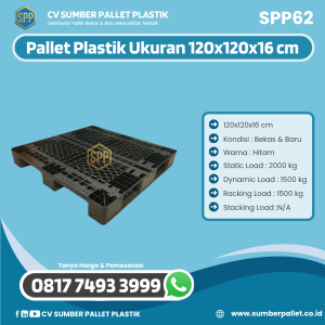 Pallet Plastik Bekas/Baru Ukuran 120x120x16 cm - SPP62