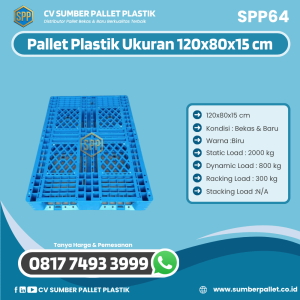 Pallet Plastik Bekas/Baru Ukuran 120x80x15 cm - SPP64