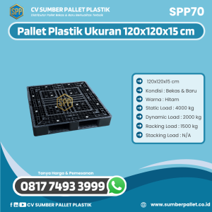 Pallet Plastik Bekas/Baru Ukuran 120x120x15 cm - SPP70