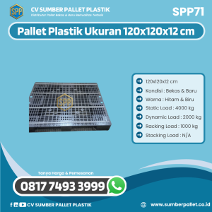 Pallet Plastik Bekas/Baru Ukuran 120x120x12 cm - SPP71