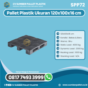 Pallet Plastik Bekas/Baru Ukuran 120x100x16 cm - SPP72