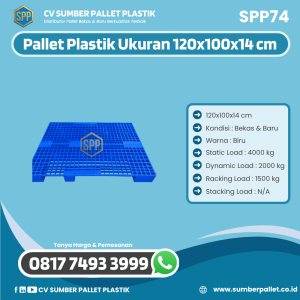 Pallet Plastik Bekas/Baru Ukuran 120x100x14 cm - SPP74