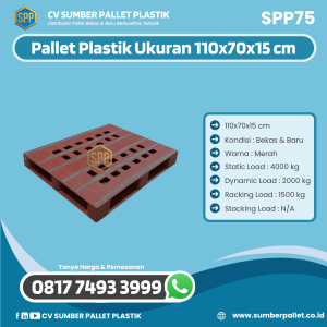 Pallet Plastik Bekas/Baru Ukuran 110x70x15 cm - SPP75