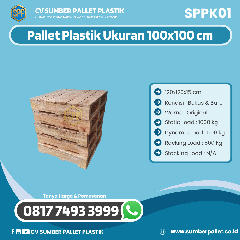 Pallet Kayu Bekas/Baru Ukuran 100x100 cm - SPPK01