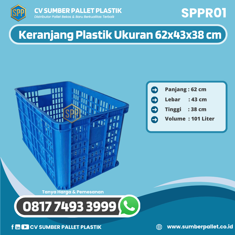 Keranjang Plastik Bekas/Baru Ukuran 62x43 cm - SPPR01